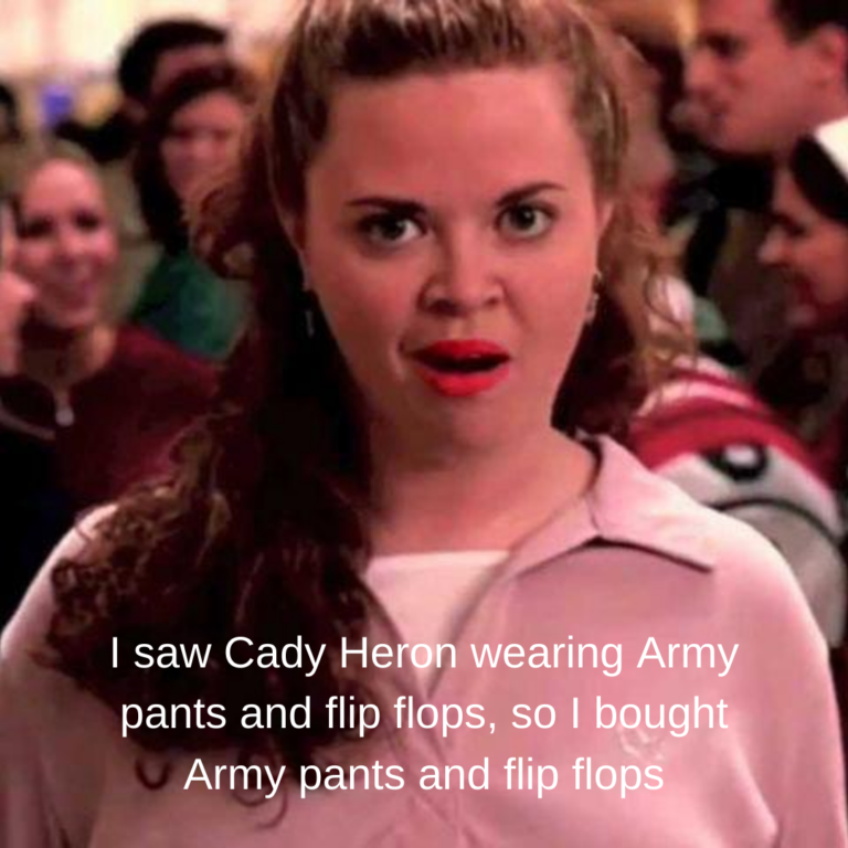 i saw cady heron wearing flip flops